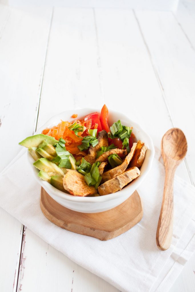 Veganer und glutenfreier Süßkartoffel Salat. Leckeres und leichtes Abendessen!