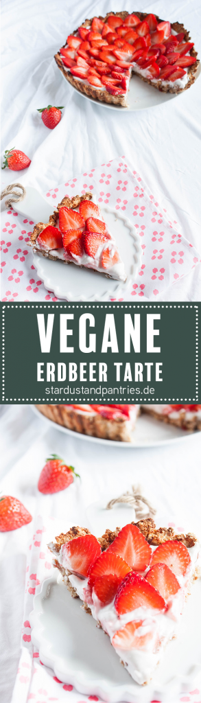 Vegane Erdbeer Tarte kommt ganz ohne Zucker und Gluten aus! Eine gesunde Alternative für Naschkatzen!