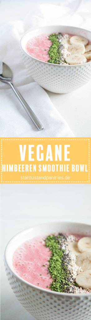 Vegane Himbeeren Smoothie Bowl mit gesundem Topping aus Superfoods ist das gesunde Frühstück für einen Powerstart in den Tag!