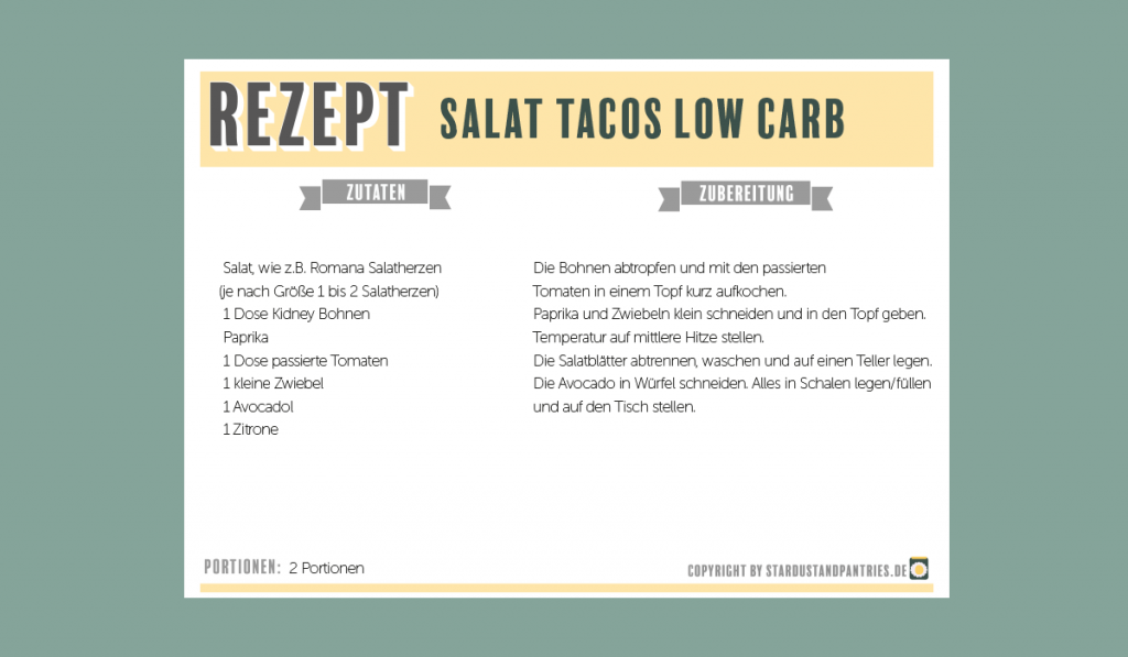 Vegane Low Carb Salat Tacos mit mexikanischer Füllung