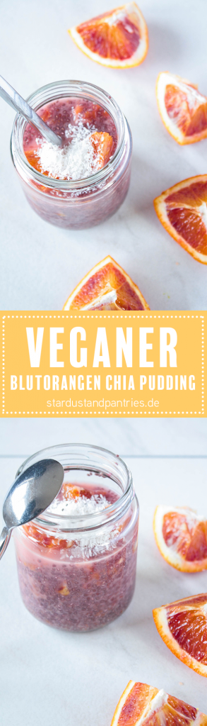 Veganer Blutorangen Chia Samen Pudding ist ein gesundes und leckeres Frühstück. Von Natur aus glutenfrei und reich an Protein und Ballaststoffen.