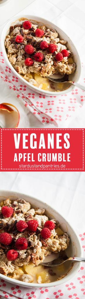 Veganes Apfel Crumble. Eine gesunde und leckere Nachtisch Alternative ohne Zucker!
