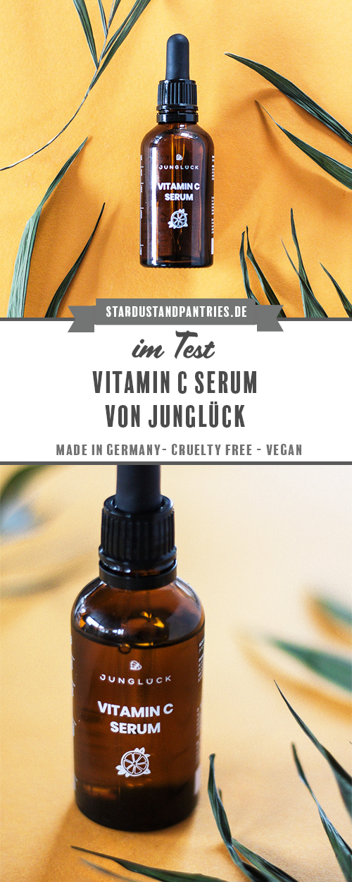 Naturkosmetik Produkte im Test: das Vitamin C Serum von Junglück. Das vegane Serum wird für die Gesichtspflege verwendet und ist eines der besten Naturkosmetik Produkte die ich bisher verwendet habe.
