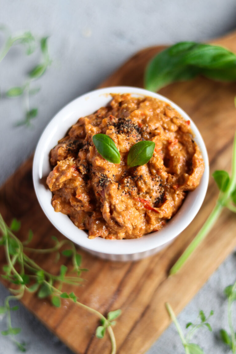 Gegrillte Paprika Pesto mit Süßkartoffel Nudeln (vegan, glutenfrei)